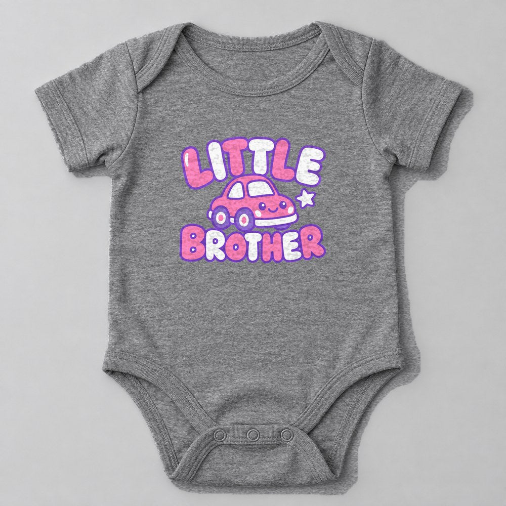 Little Brother Baby Onesie in Heather Grey