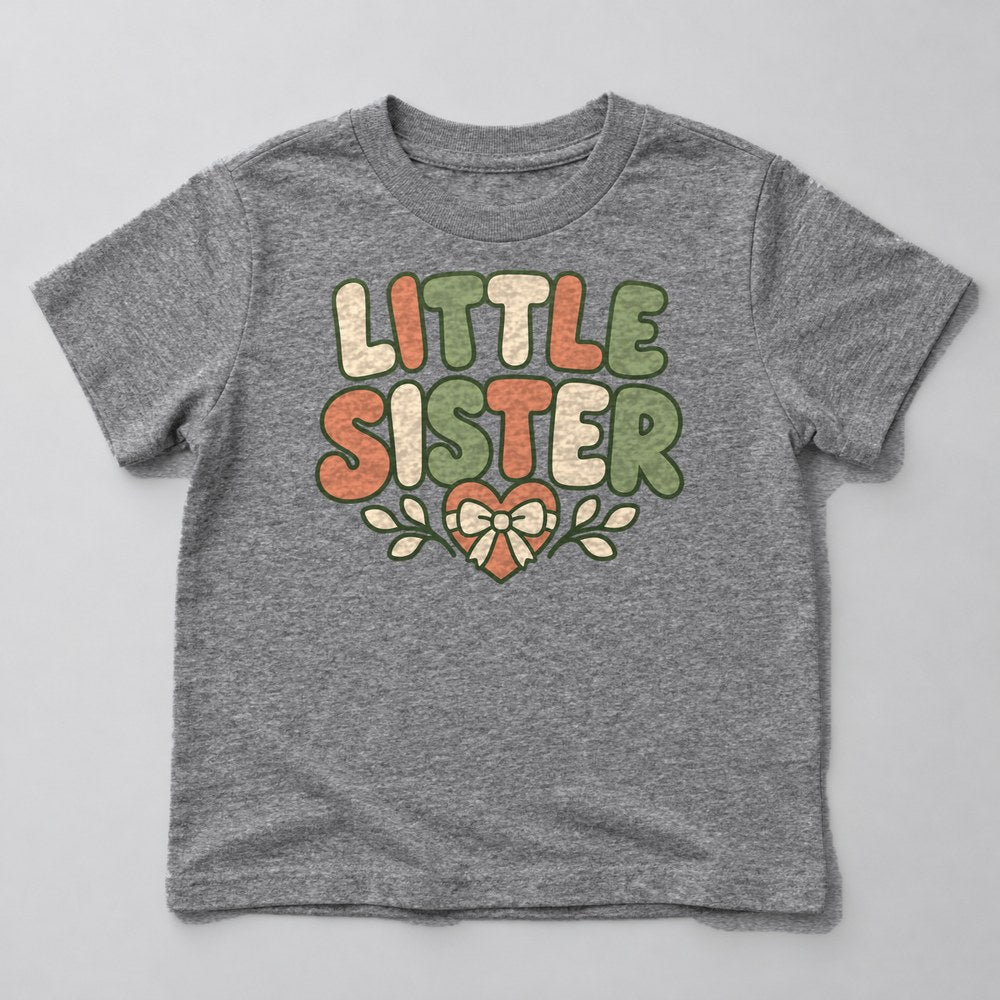 Little Sister Kids T-Shirt in Heather Grey