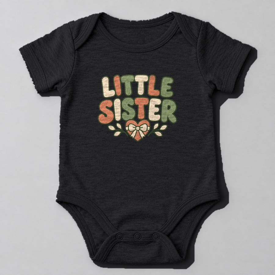 Little Sister Baby Onesie in Black