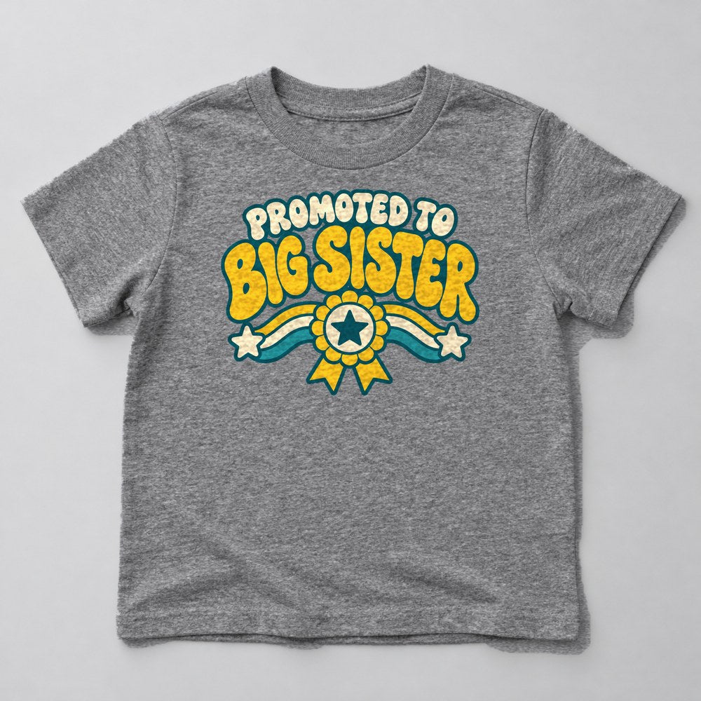 Promoted to Big Sister Kids T-Shirt in Heather Grey