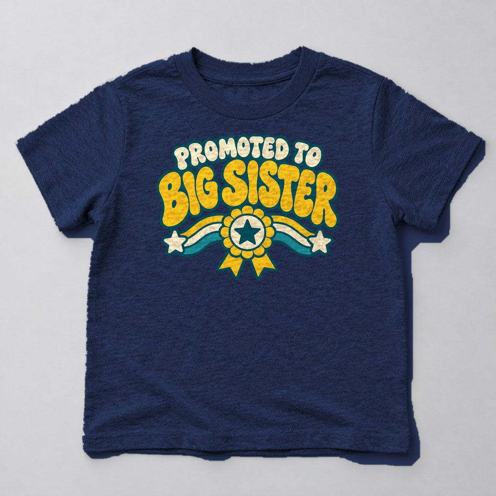 Promoted to Big Sister Kids T-Shirt in Navy