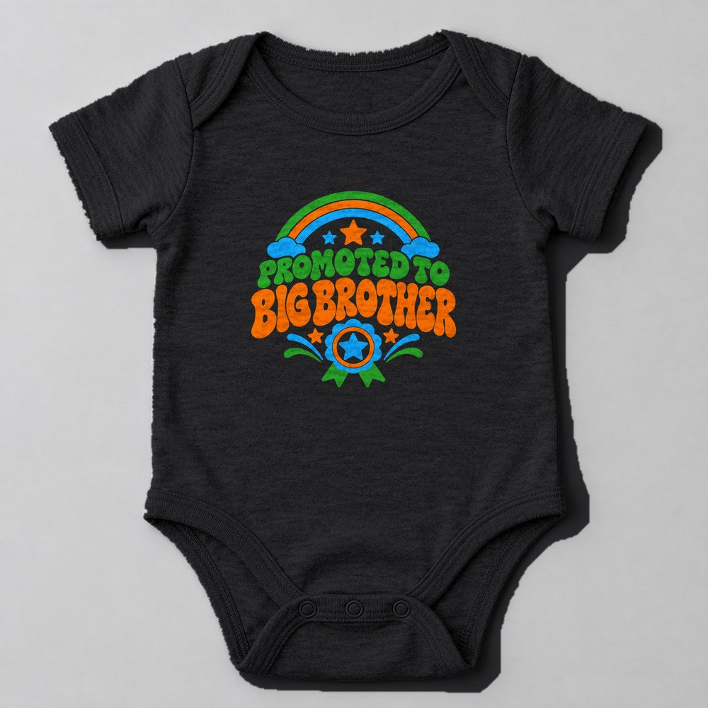 Promoted to Big Brother Baby Onesie in Black