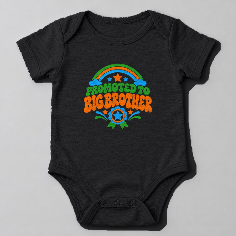 Promoted to Big Brother Baby Onesie in Black