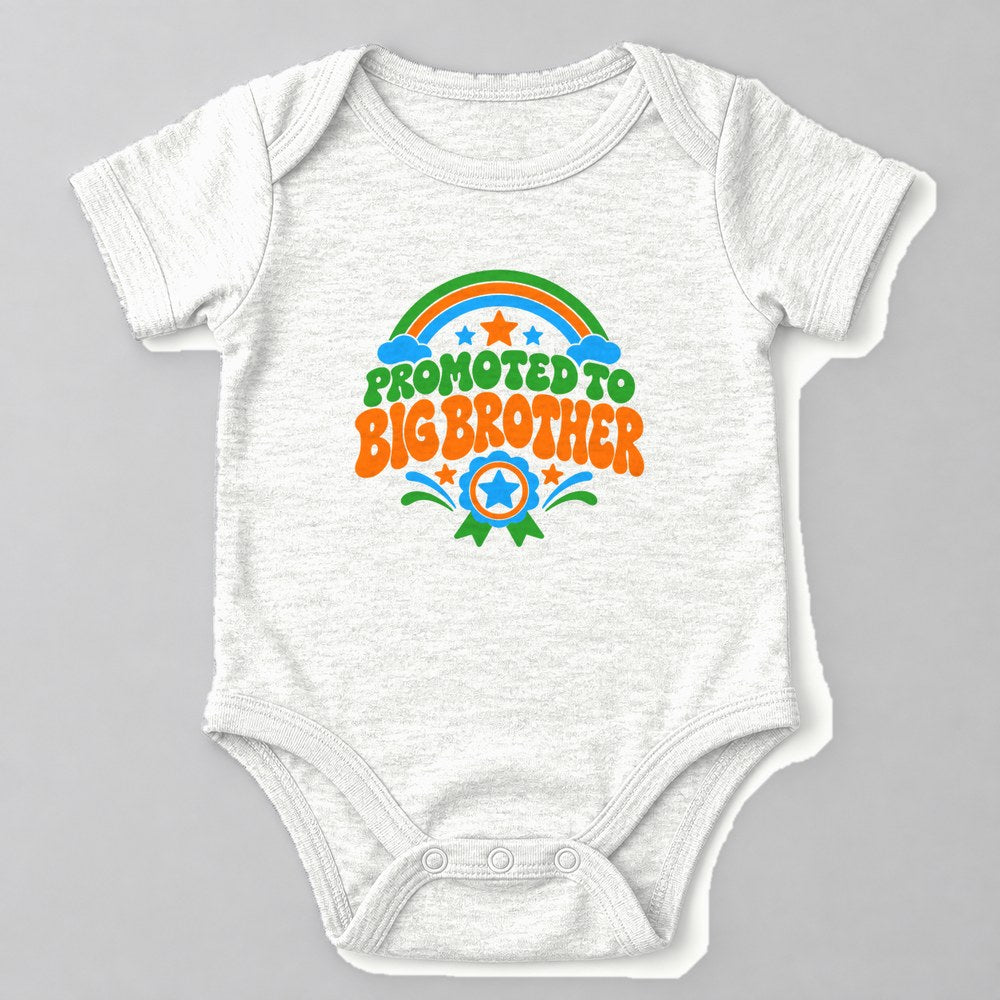 Promoted to Big Brother Baby Onesie in White