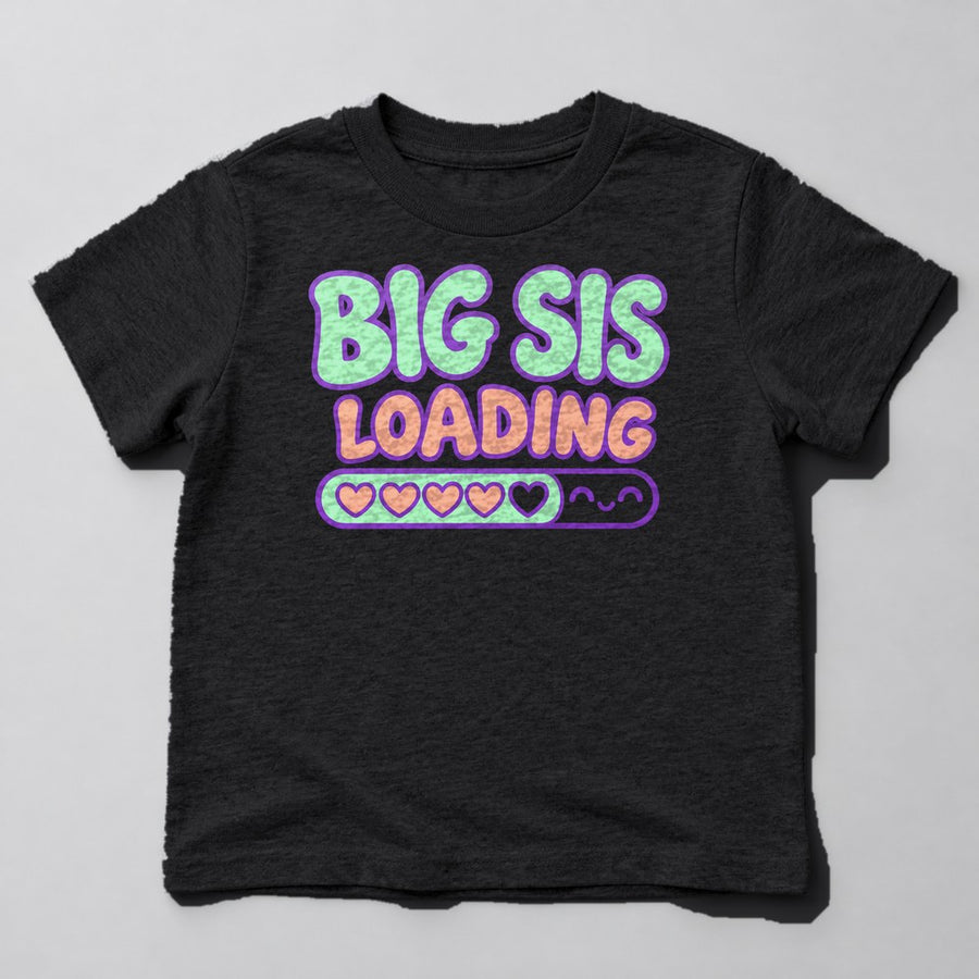 Big Sis Loading Kids T-Shirt in Black