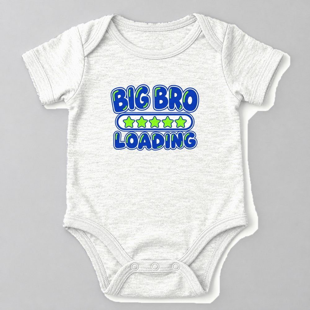 Big Bro Loading Baby Onesie in White