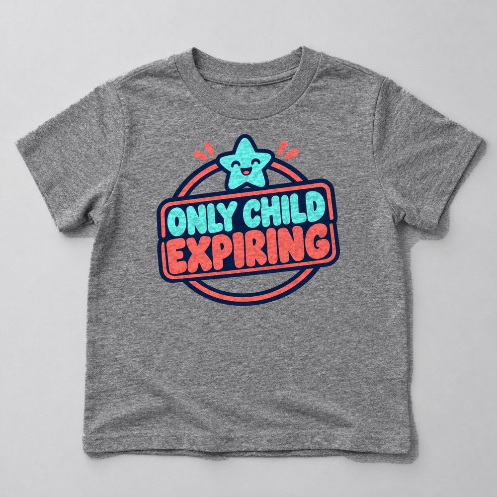 Only Child Expiring Kids T-Shirt in Heather Grey