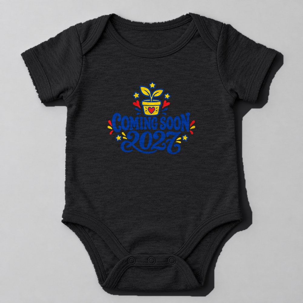Coming Soon 2027 Baby Onesie in Black
