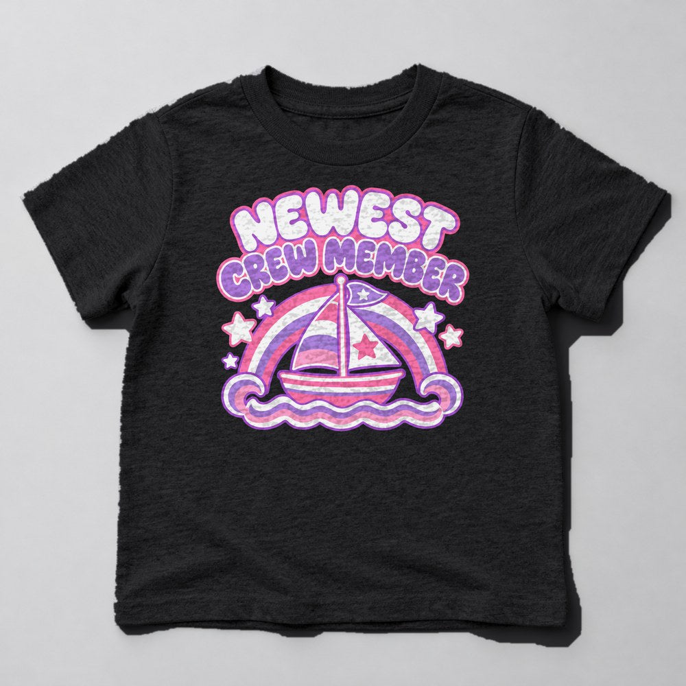 Newest Crew Member Kids T-Shirt in Black