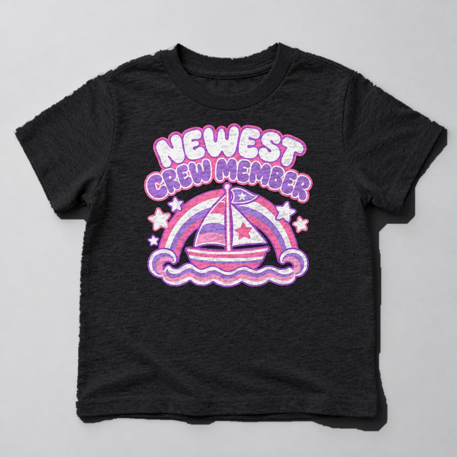 Newest Crew Member Kids T-Shirt in Black