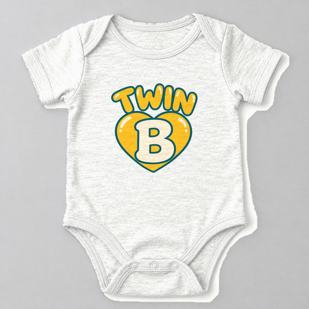 Twin B Baby Onesie in White