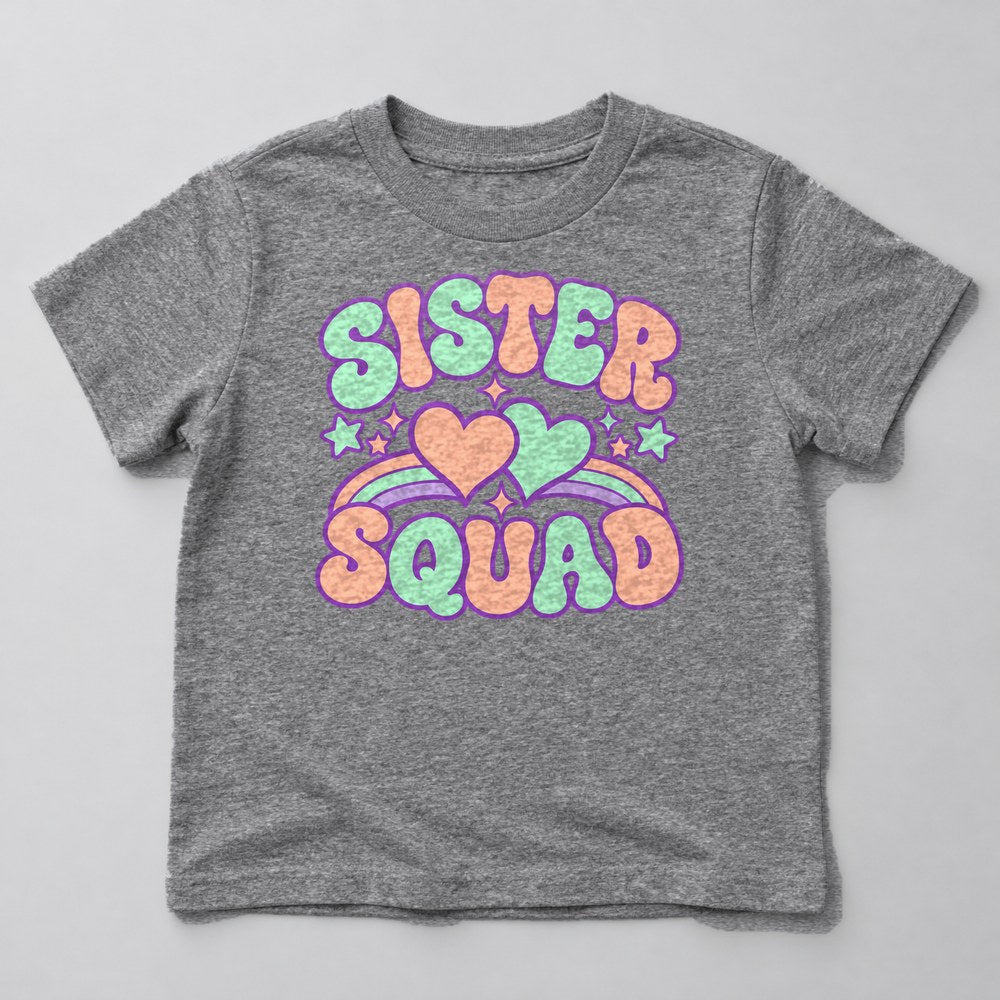 Sister Squad Kids T-Shirt in Heather Grey