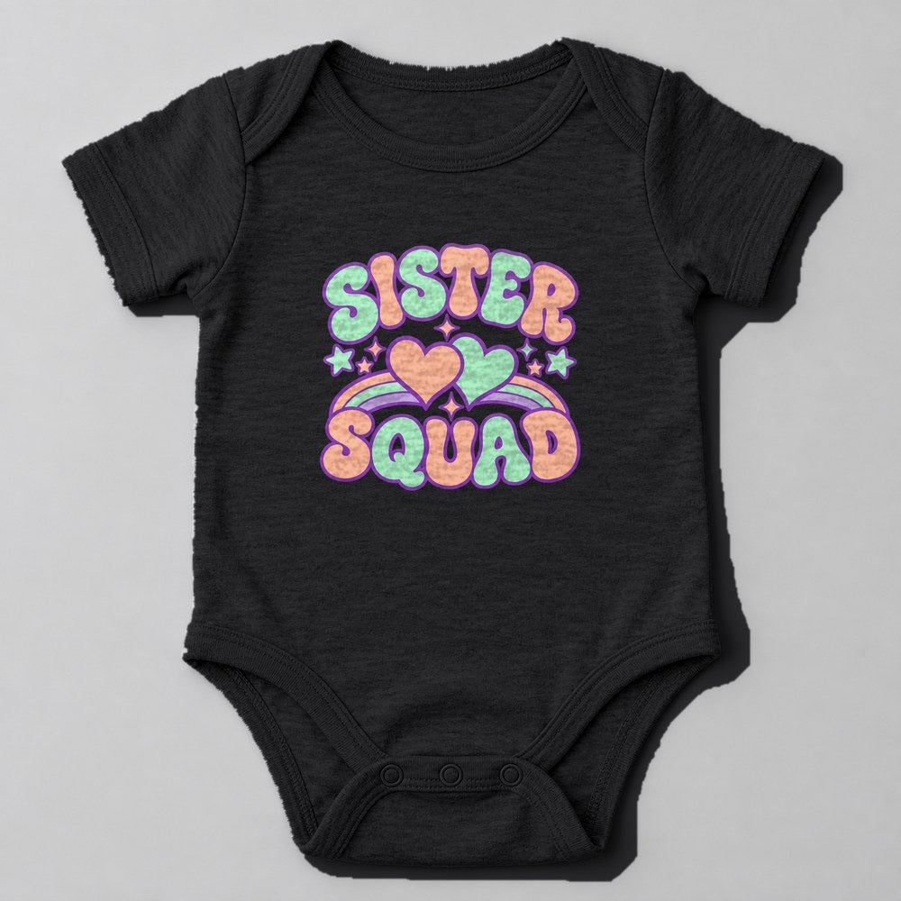 Sister Squad Baby Onesie in Black