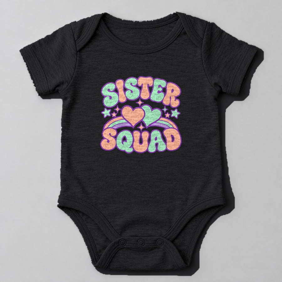 Sister Squad Baby Onesie in Black