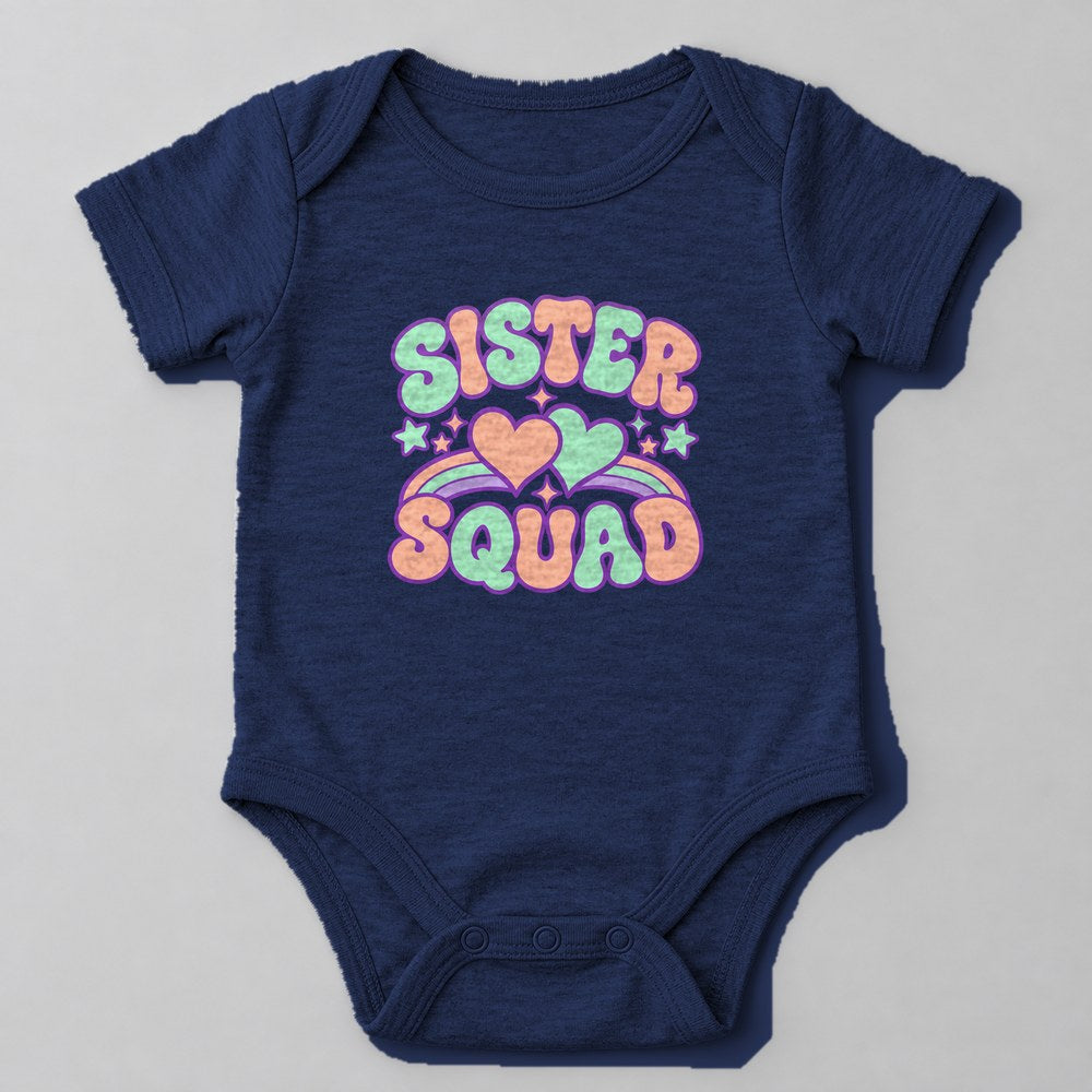 Sister Squad Baby Onesie in Navy