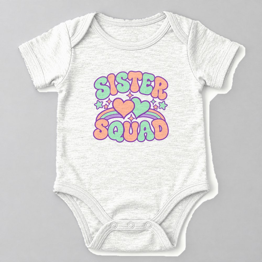 Sister Squad Baby Onesie in White