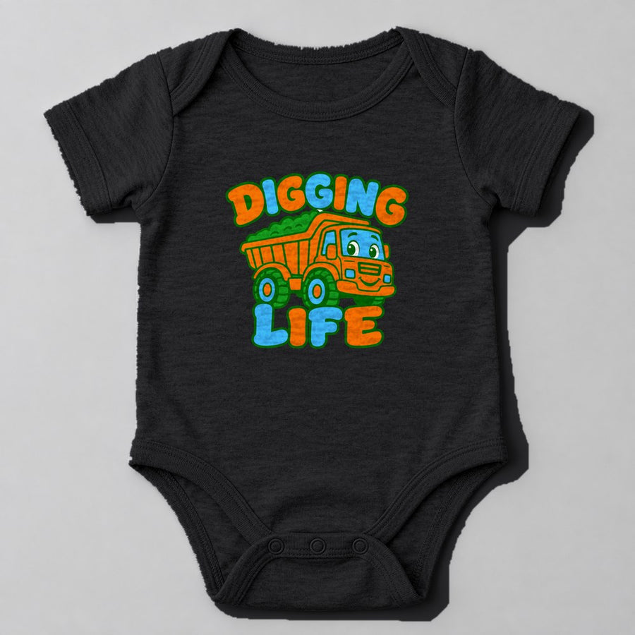 Digging Life Baby Onesie in Black