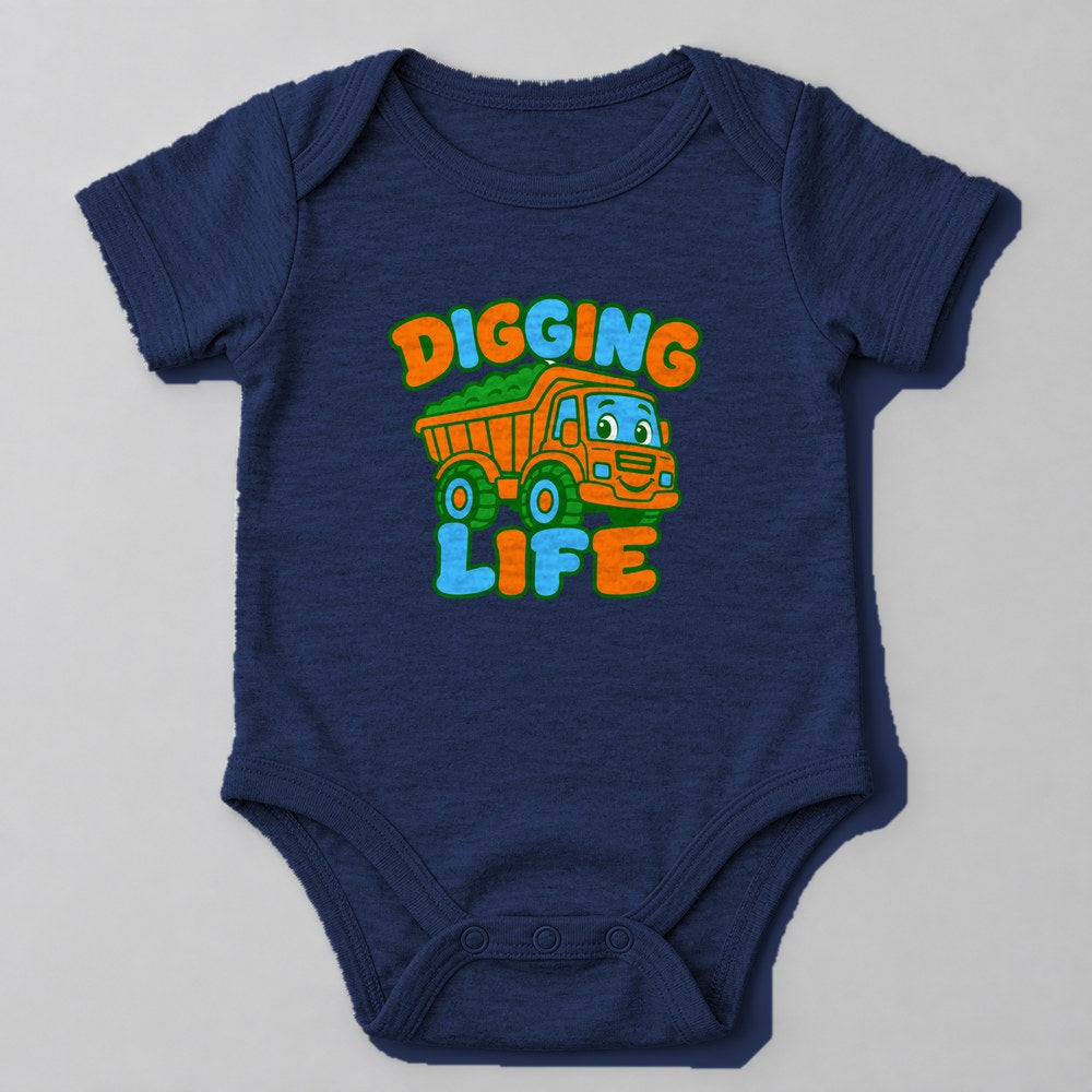 Digging Life Baby Onesie in Navy