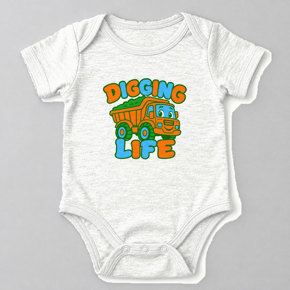 Digging Life Baby Onesie in White