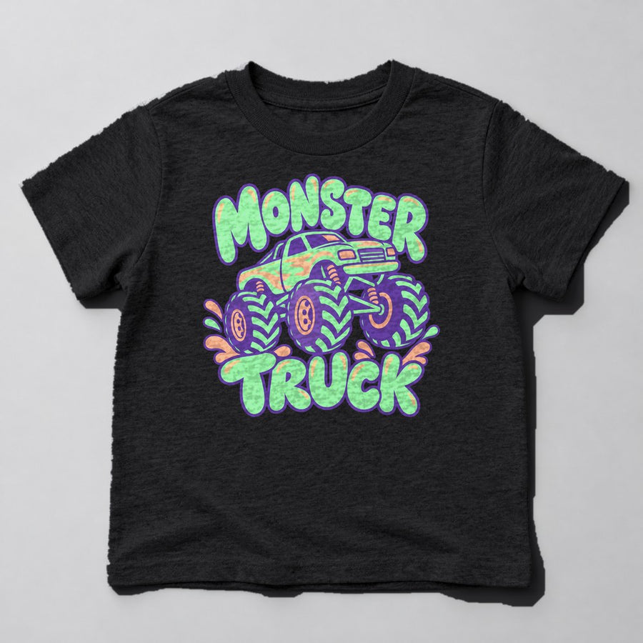Monster Truck Kids T-Shirt in Black