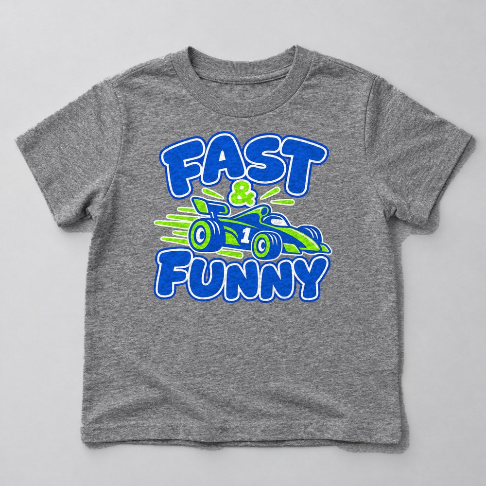 Fast & Funny Kids T-Shirt in Heather Grey