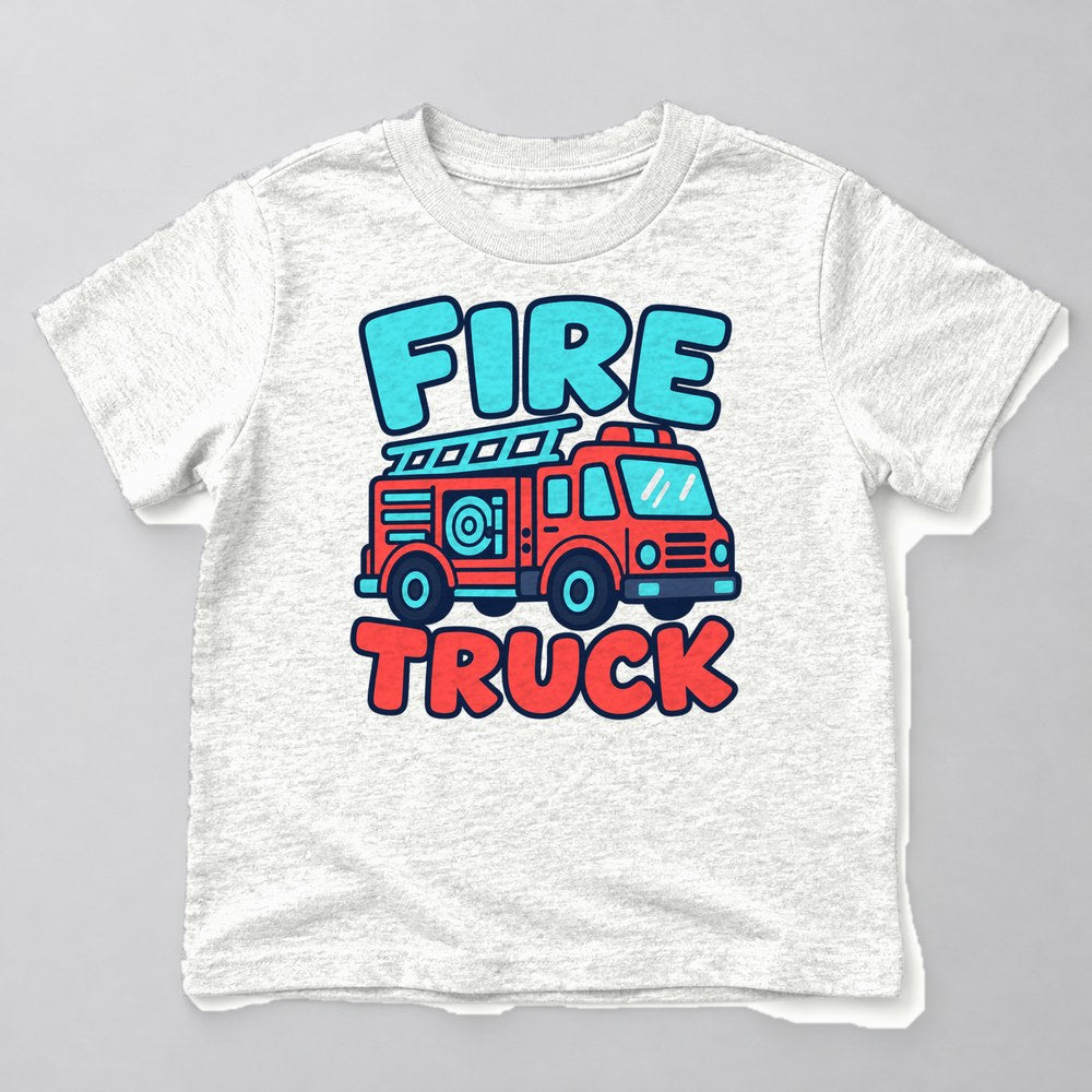 Fire Truck Kids T-Shirt in White