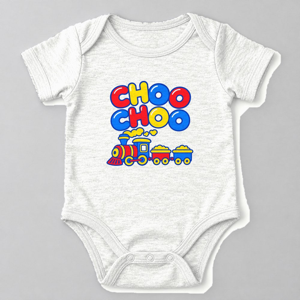 Choo Choo Baby Onesie in White
