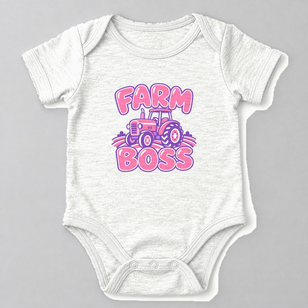 Farm Boss Baby Onesie in White