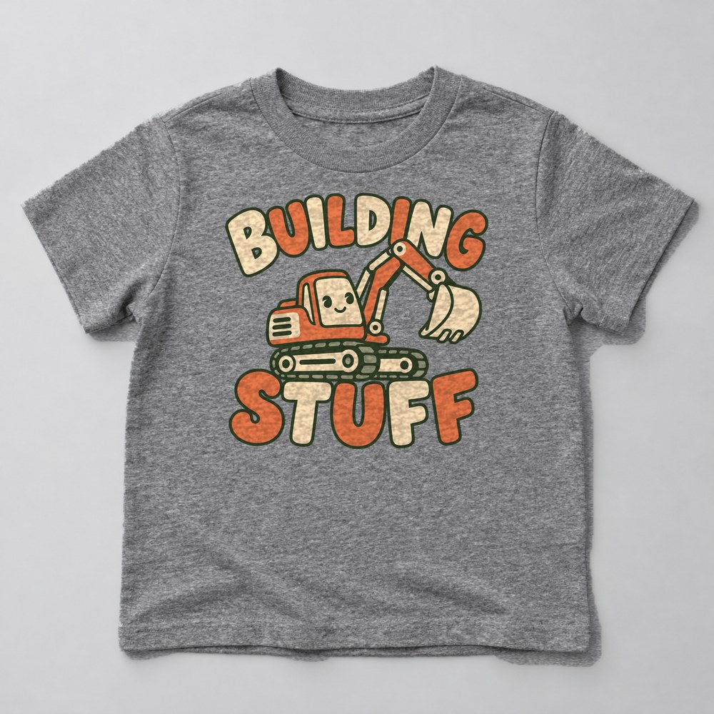 Building Stuff Kids T-Shirt in Heather Grey