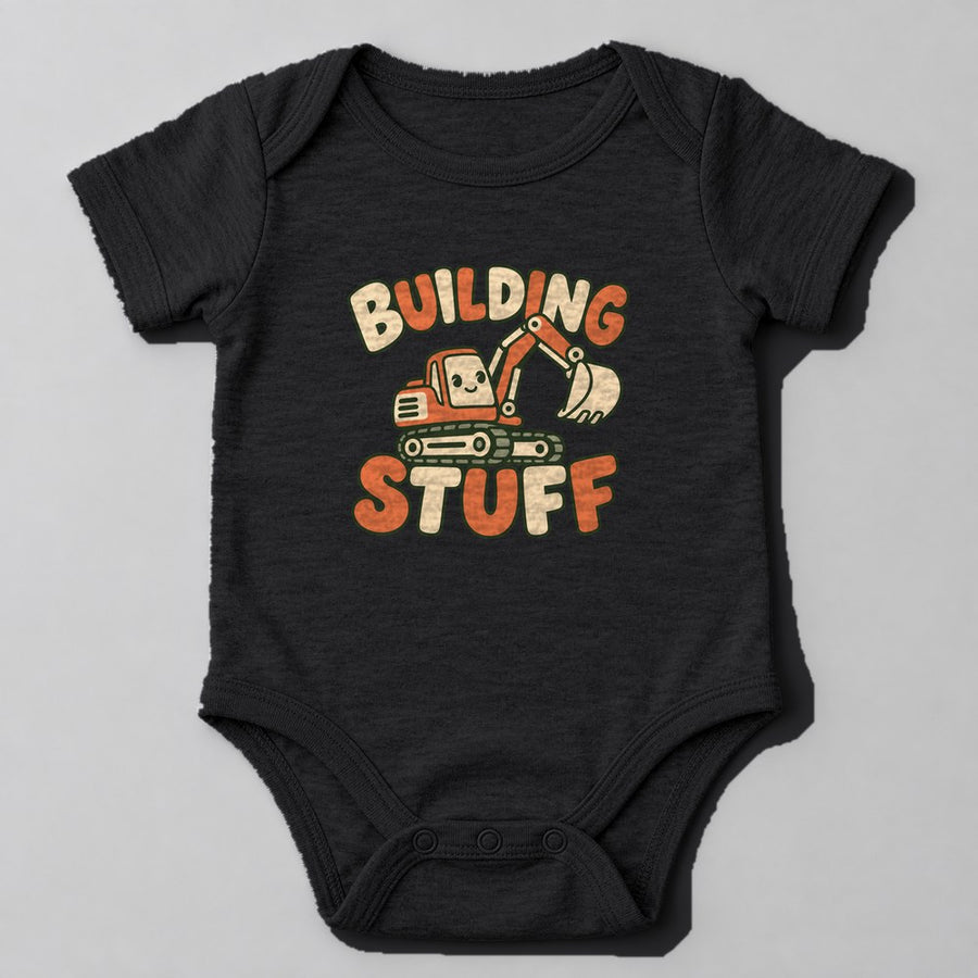 Building Stuff Baby Onesie in Black