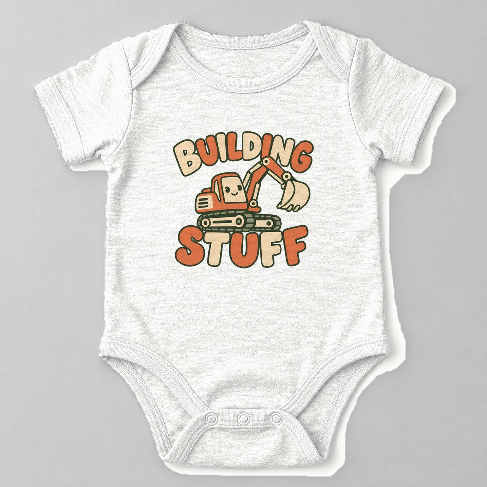 Building Stuff Baby Onesie in White