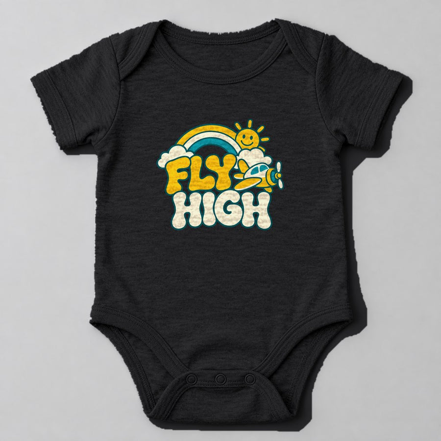 Fly High Baby Onesie in Black
