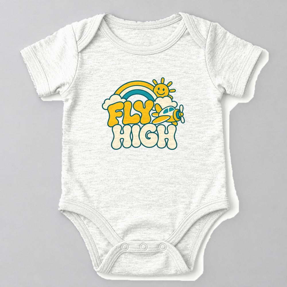 Fly High Baby Onesie in White