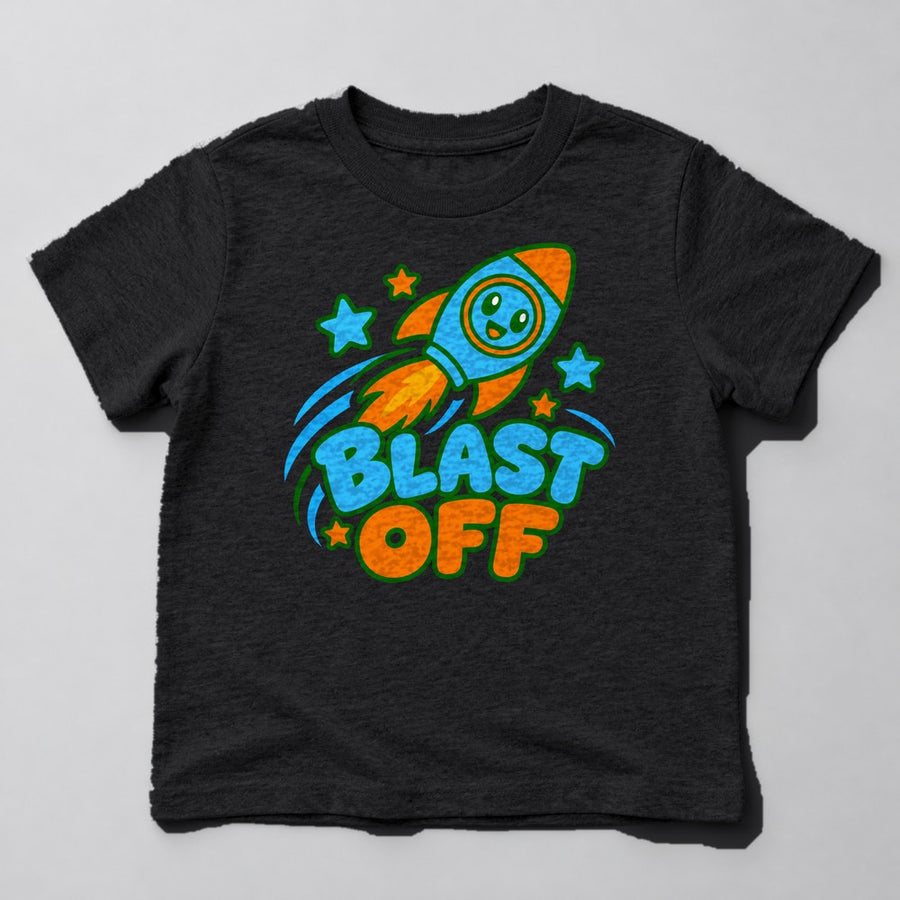Blast Off Kids T-Shirt in Black