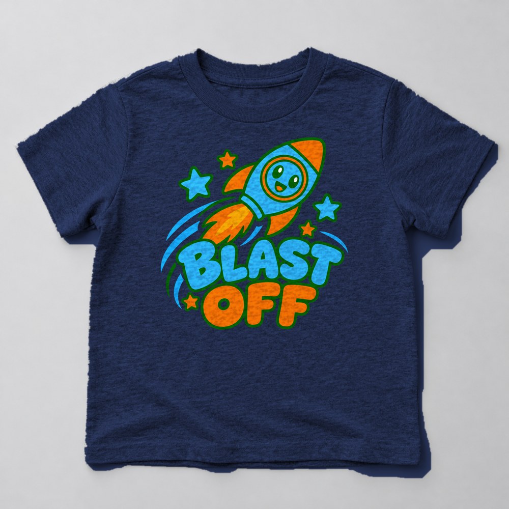 Blast Off Kids T-Shirt in Navy