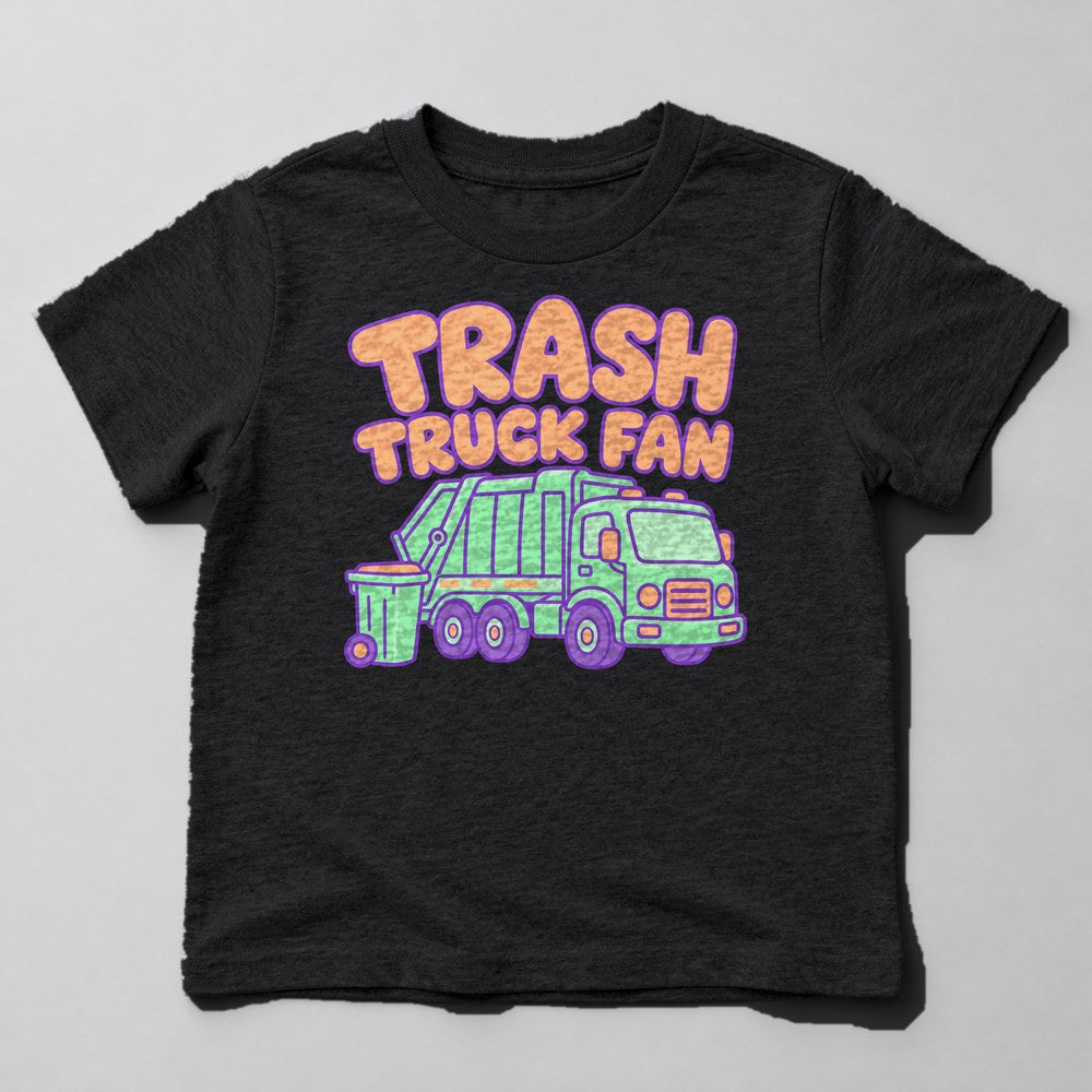 Trash Truck Fan Kids T-Shirt in Black