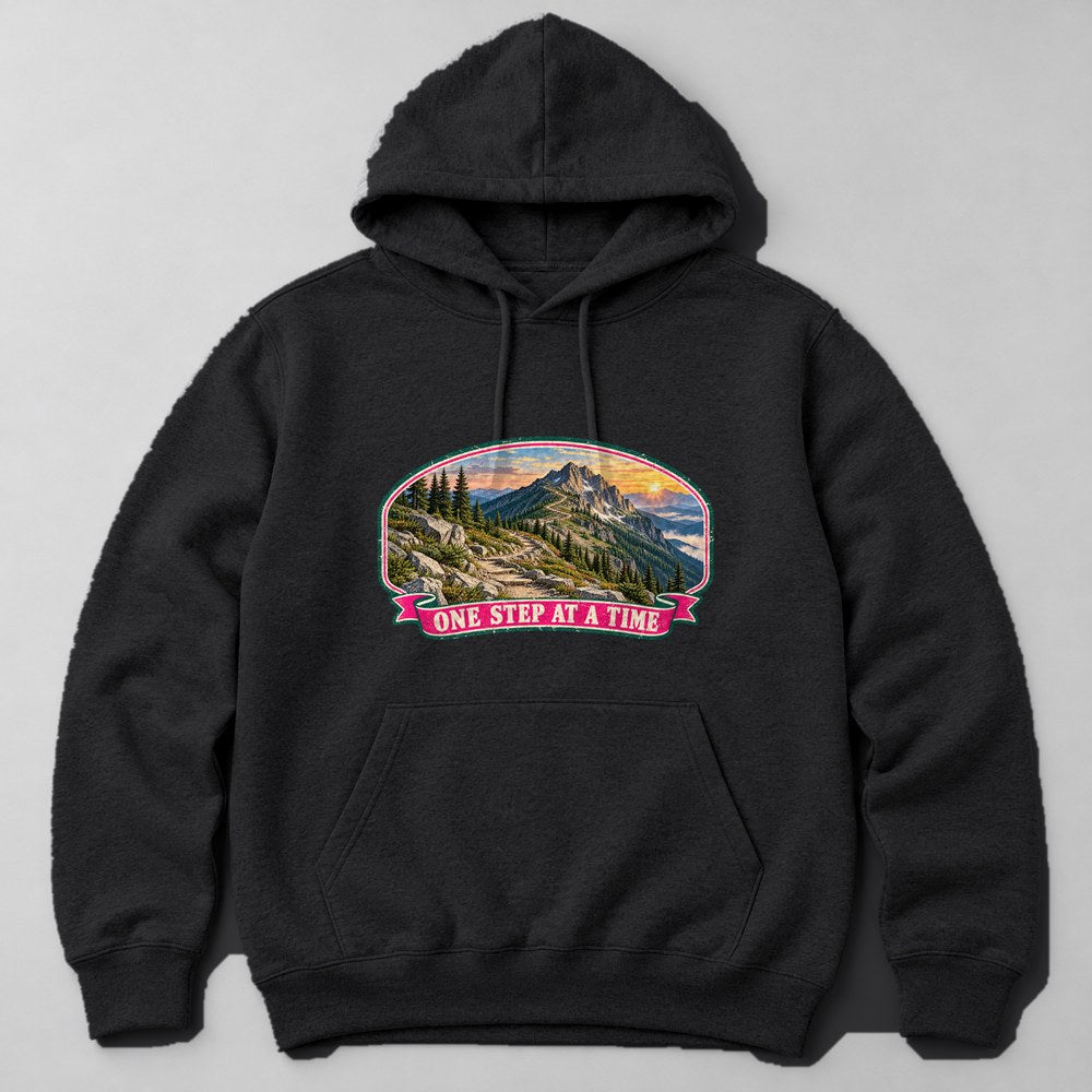 One Step at a Time Hoodie in Black