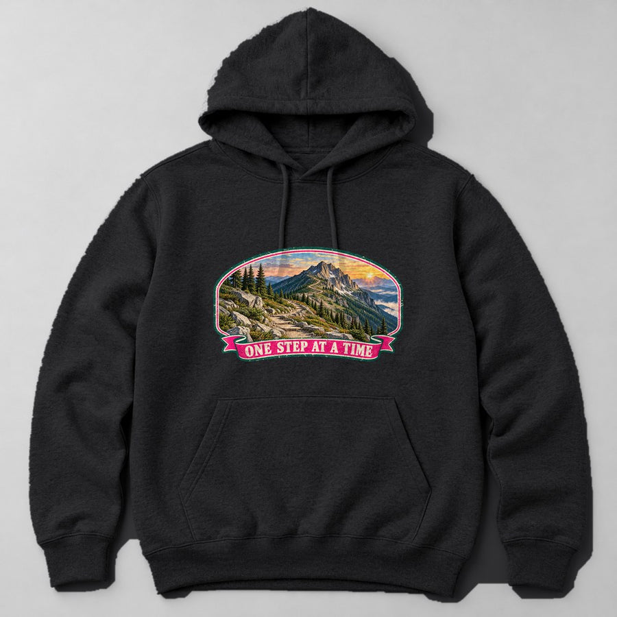 One Step at a Time Hoodie in Black