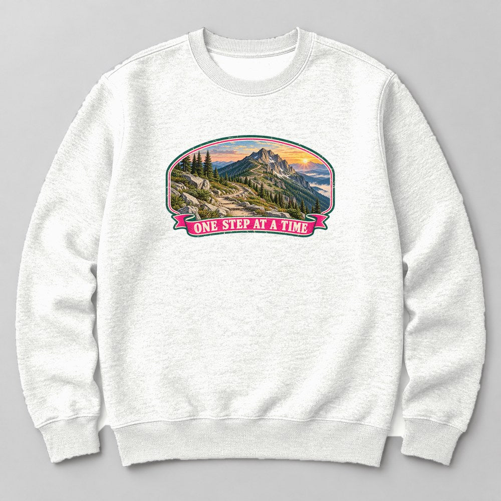 One Step at a Time Sweatshirt in White