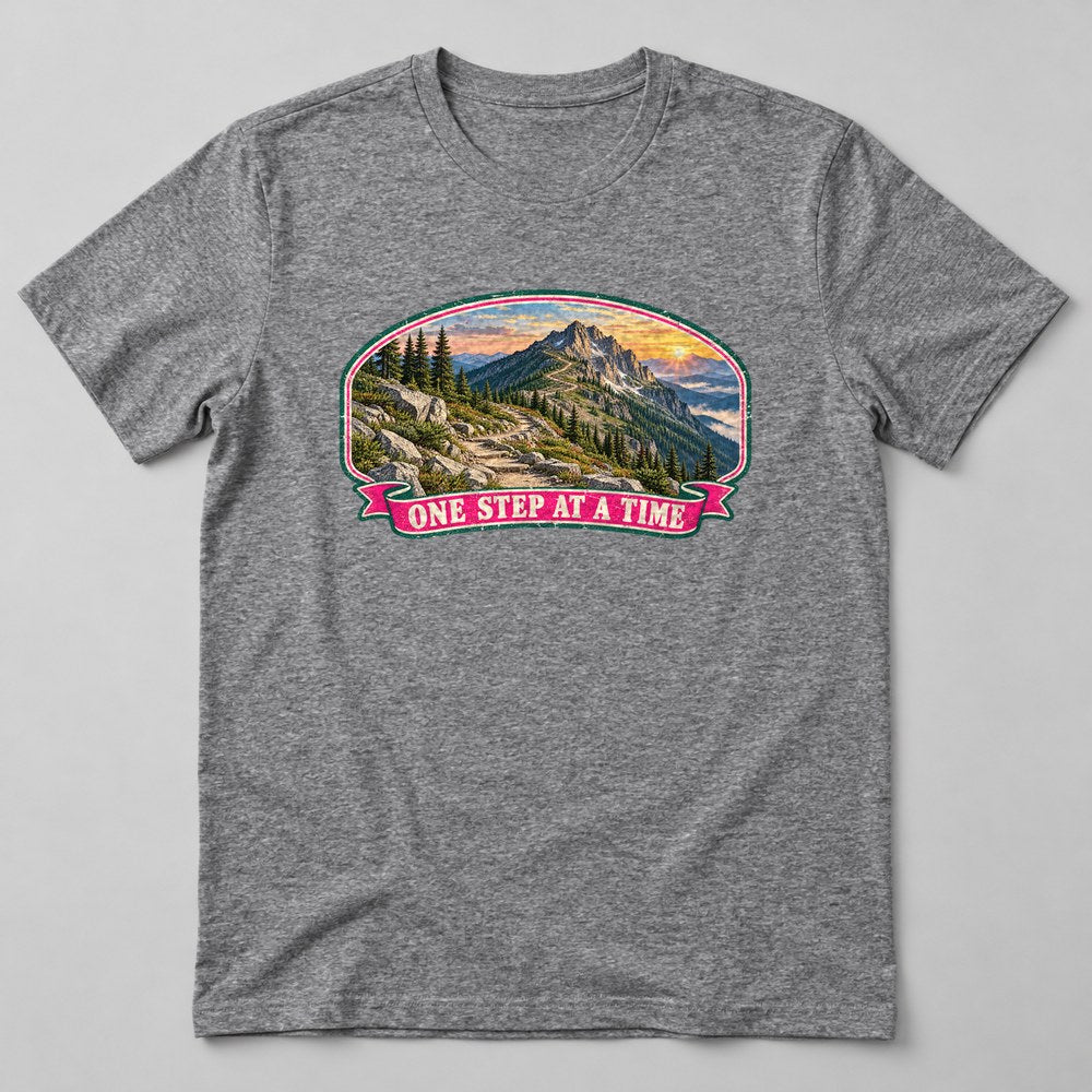 One Step at a Time T-Shirt in Heather Grey