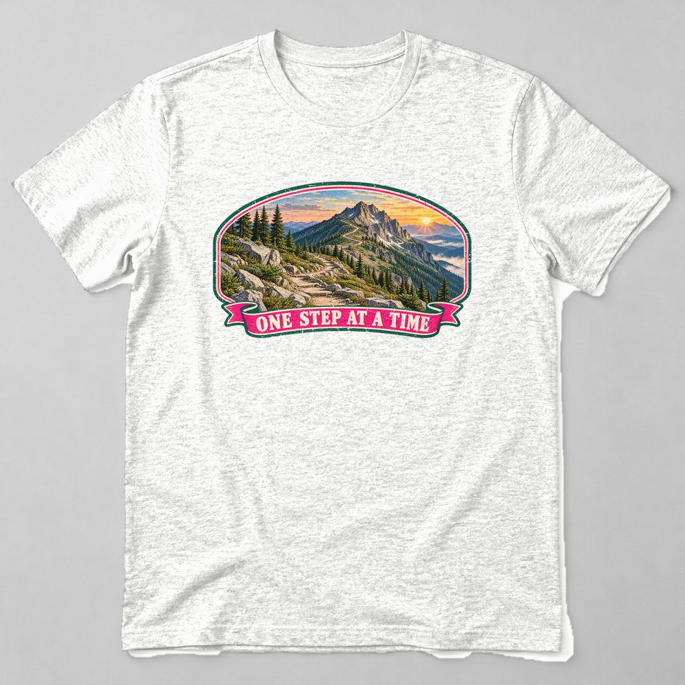 One Step at a Time T-Shirt in White
