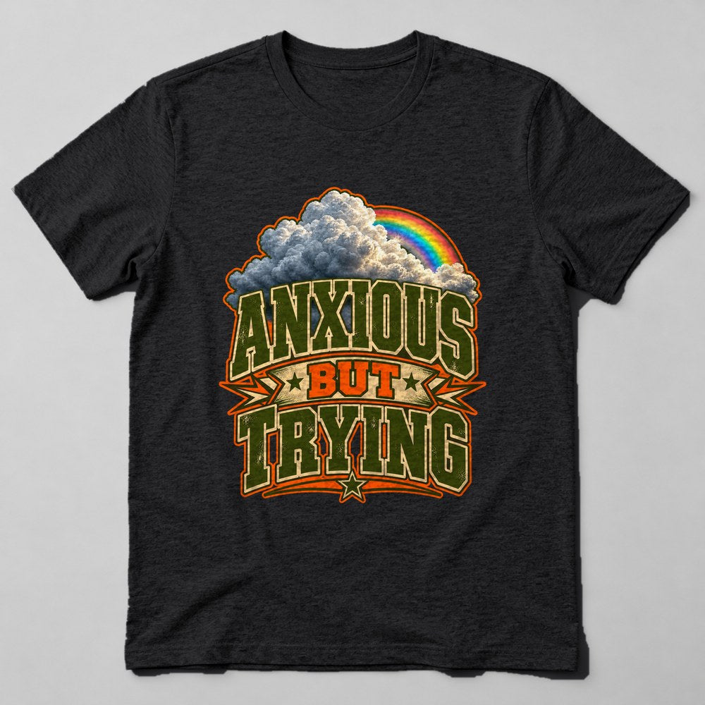 Anxious But Trying T-Shirt in Black