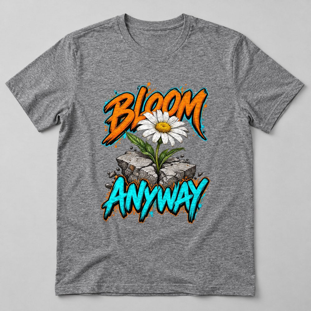 Bloom Anyway T-Shirt in Heather Grey