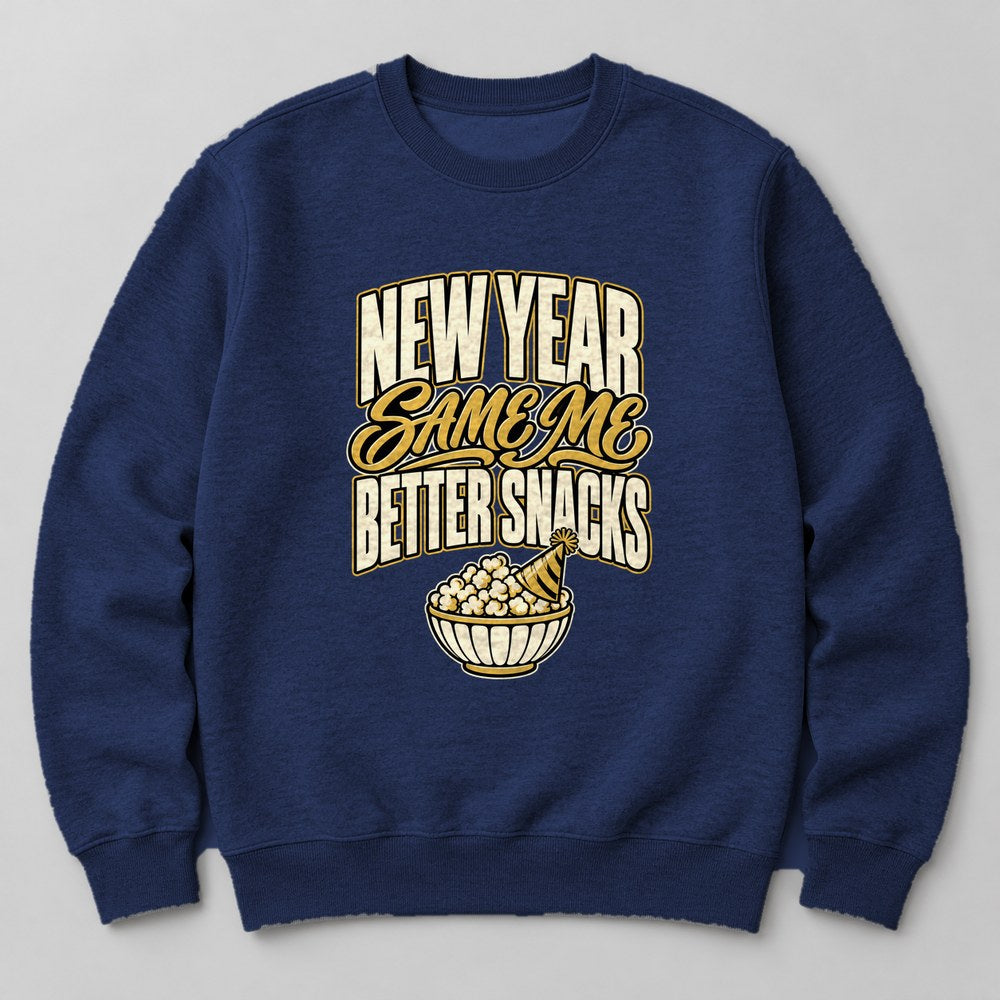 New Year Same Me Better Snacks Sweatshirt in Navy