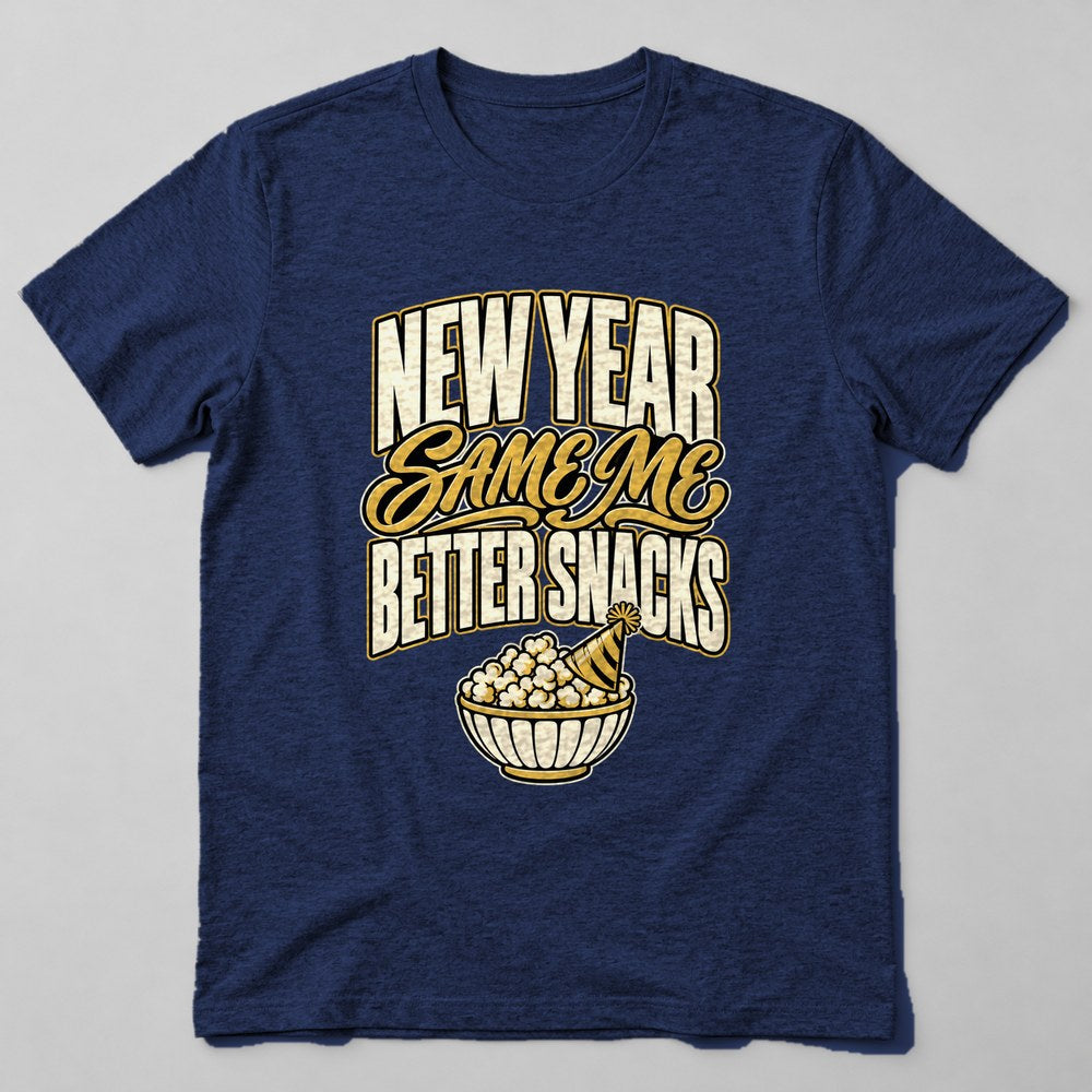 New Year Same Me Better Snacks T-Shirt in Navy
