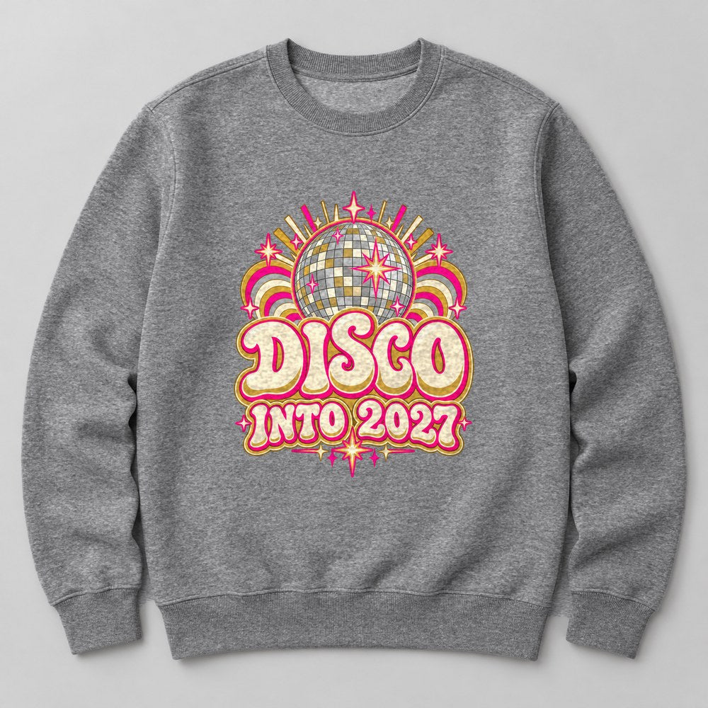 Disco Into 2027 Sweatshirt in Heather Grey