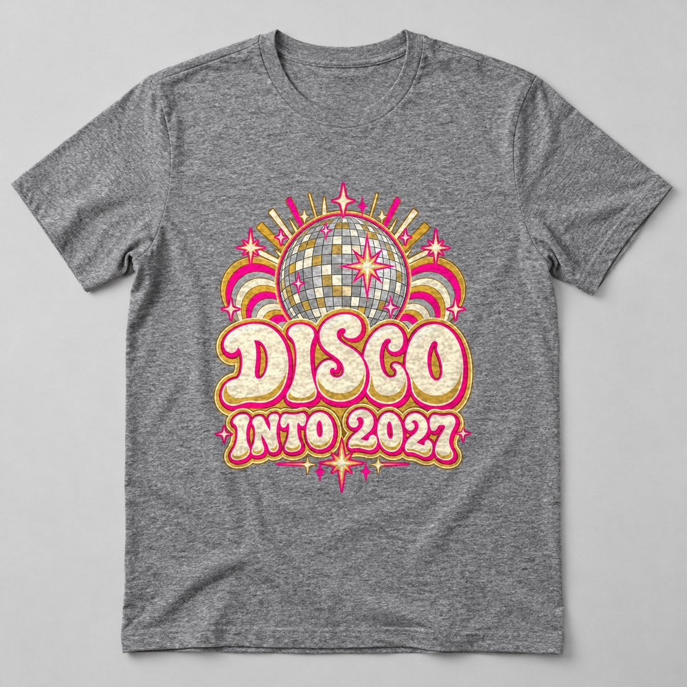 Disco Into 2027 T-Shirt in Heather Grey