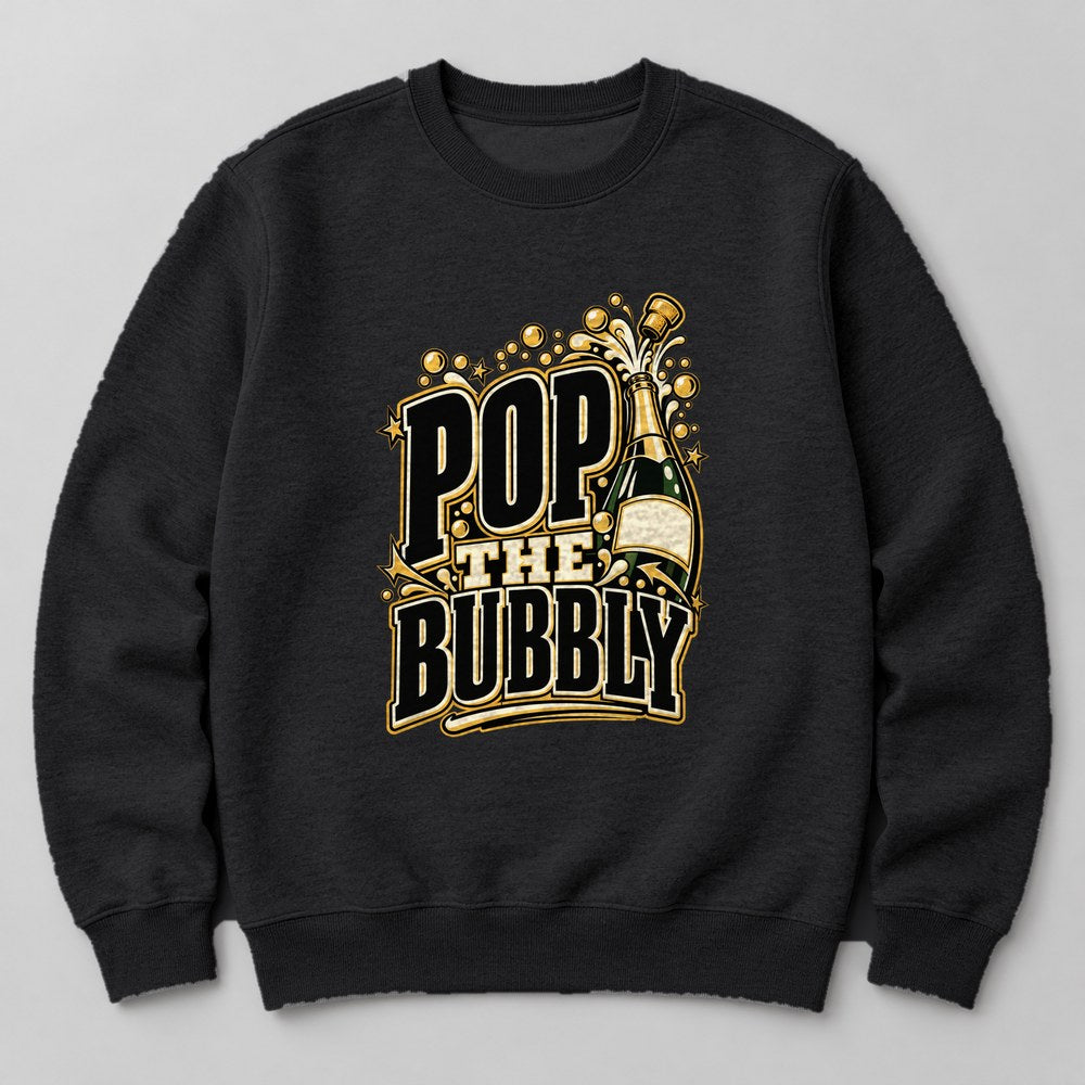 Pop the Bubbly Sweatshirt in Black