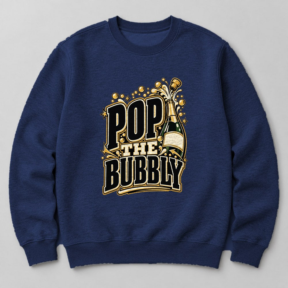 Pop the Bubbly Sweatshirt in Navy