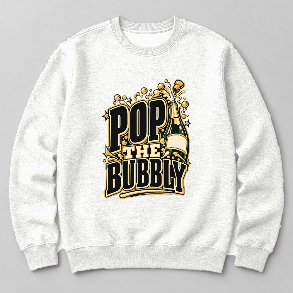 Pop the Bubbly Sweatshirt in White
